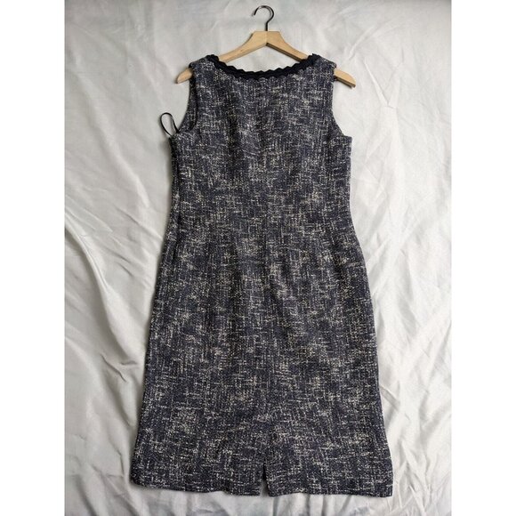 Talbots Dress Blue Tweed Sheath Sleeveless Cotton Blend Womens Size 10 - Picture 5 of 9